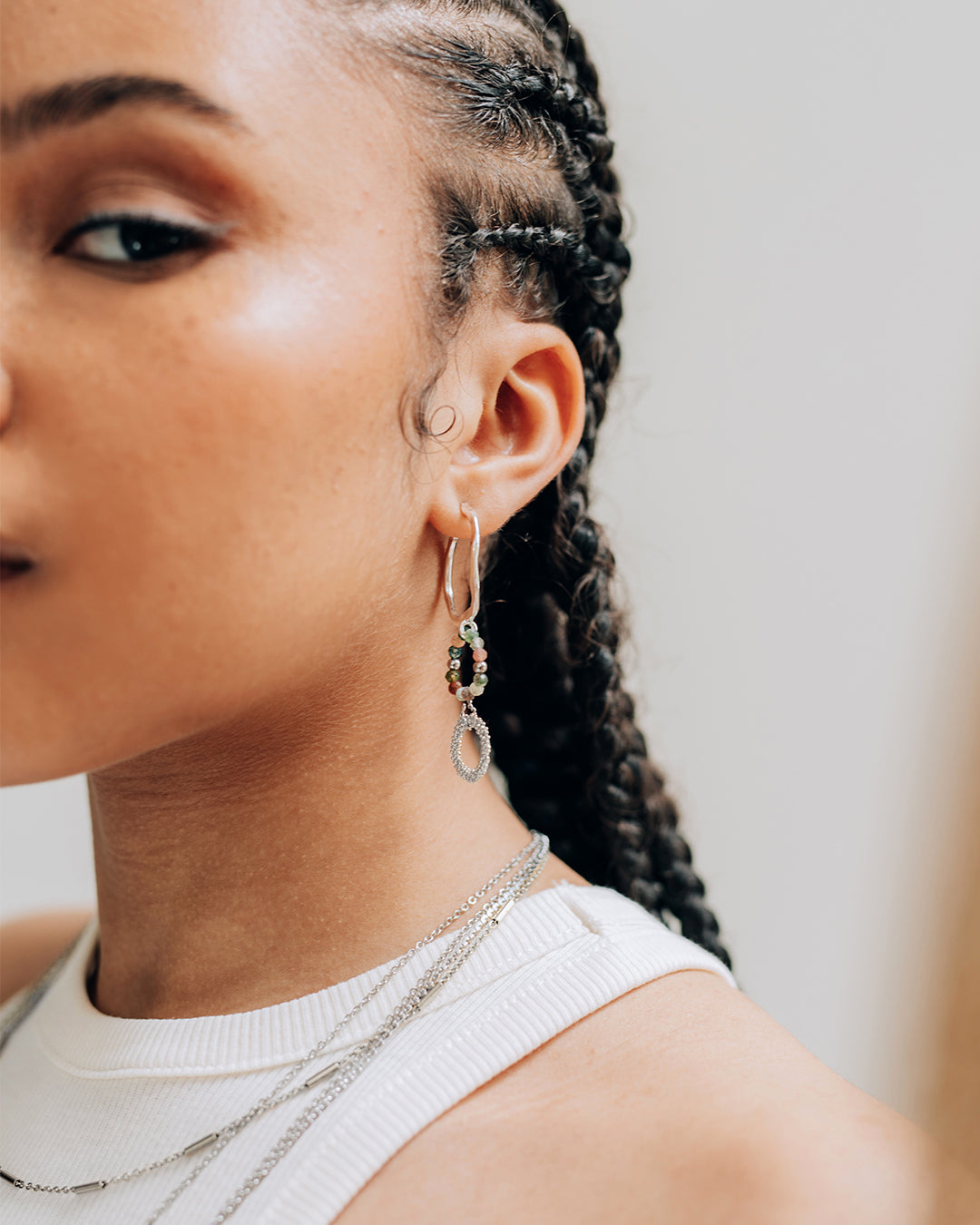 Emery Boucles d'oreilles Argent
