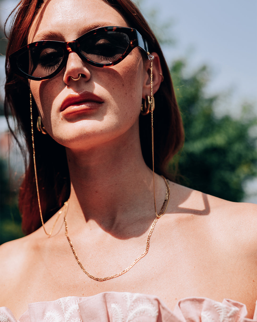 Rhodes Gold Glasses Chain