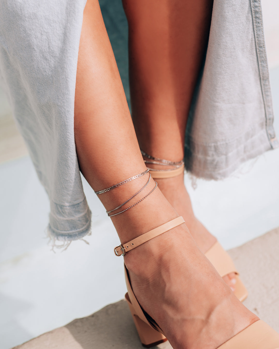 Terzo Silver Anklet