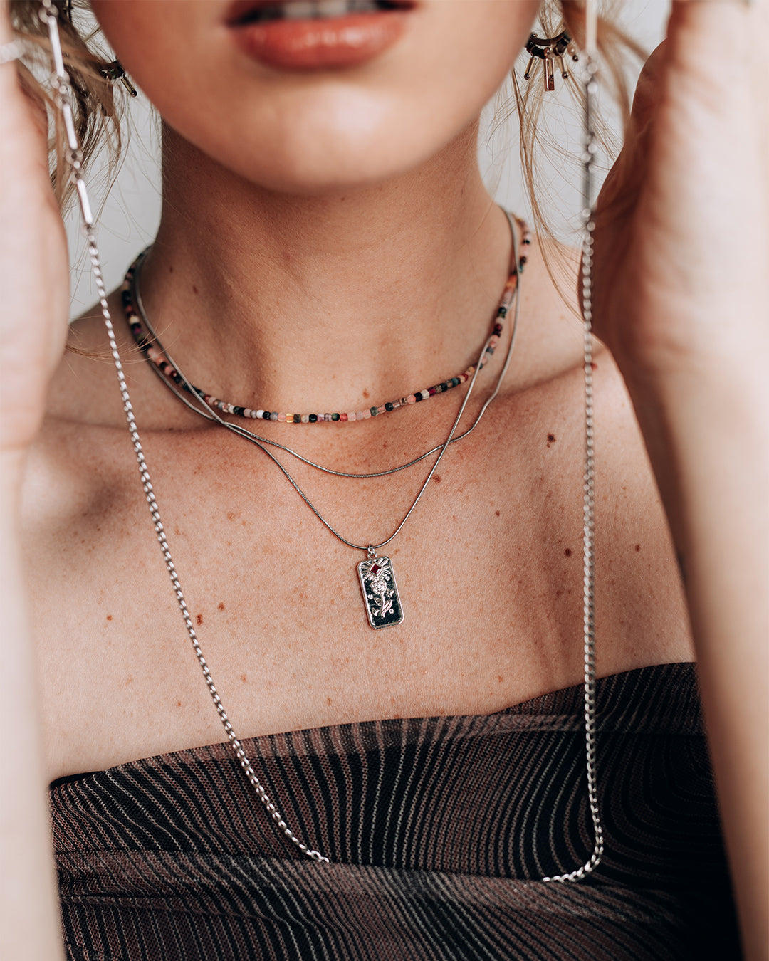 Pivoine Silver Necklace