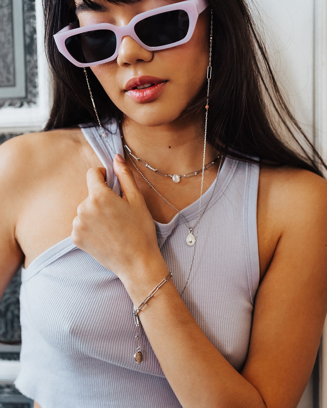 Beam Silver Glasses Chain