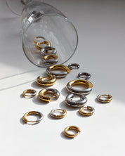 Huggie Two-Tone Hoop Earrings