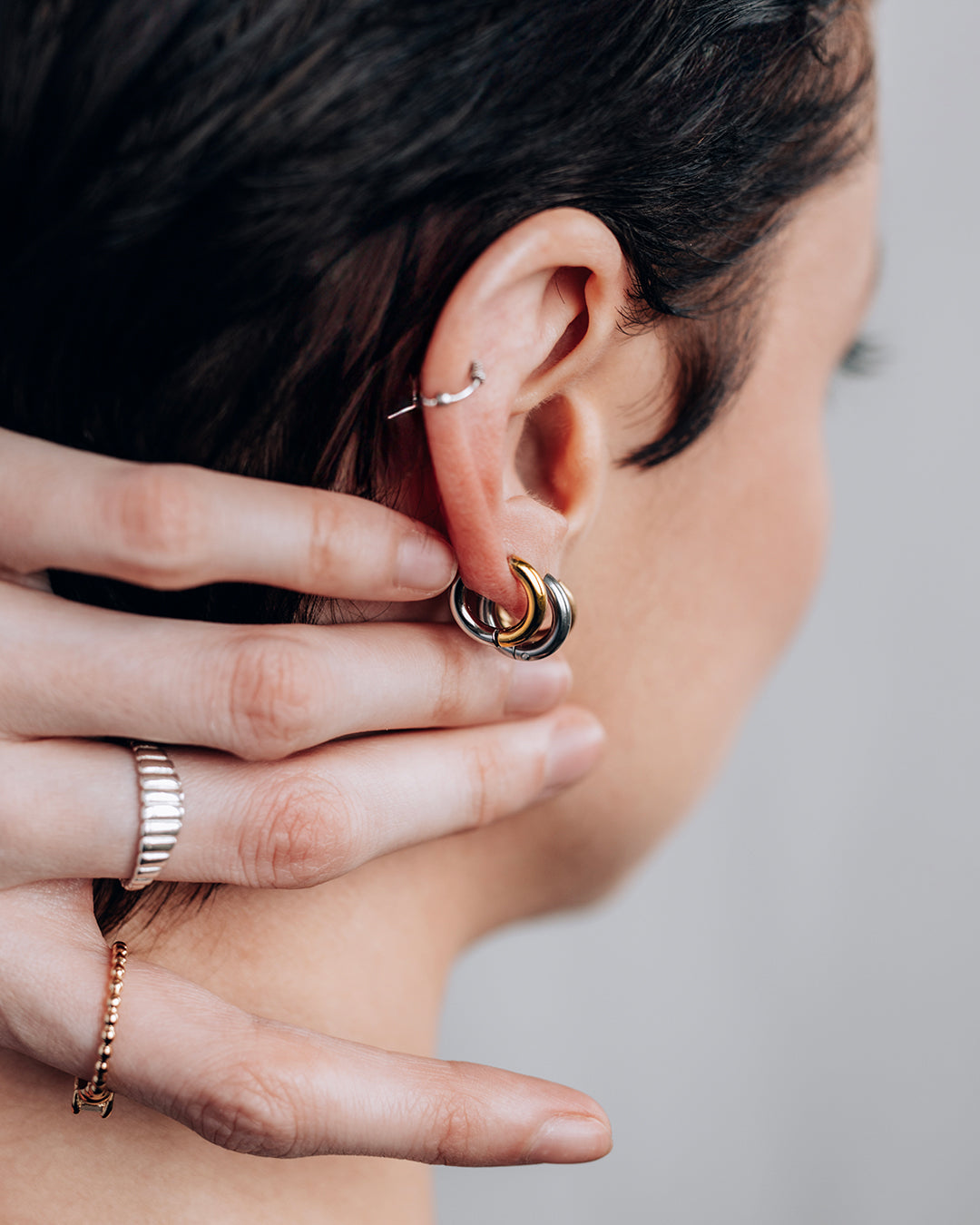 Huguette Two-Tone Hoop Earrings