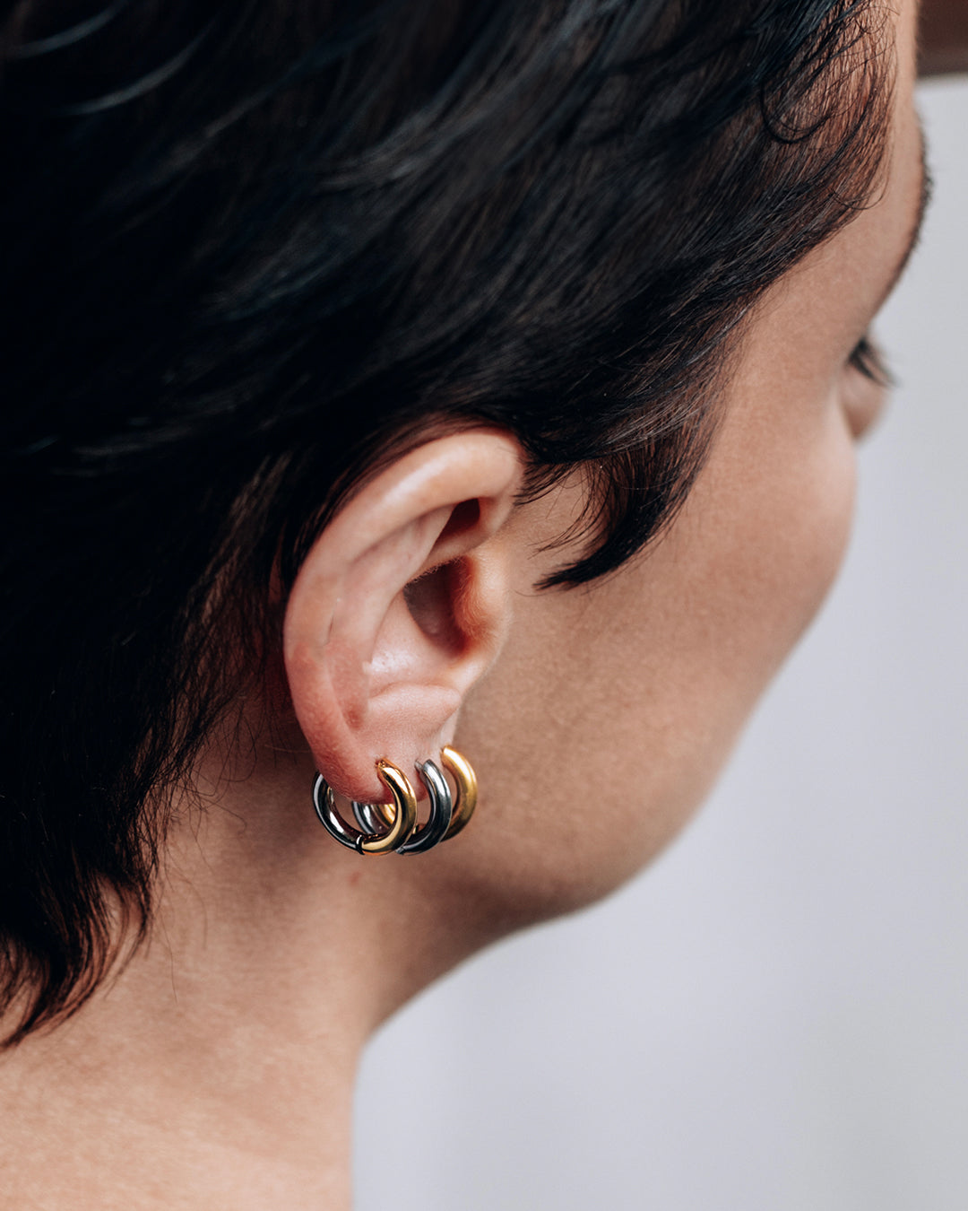 Huguette Two-Tone Hoop Earrings