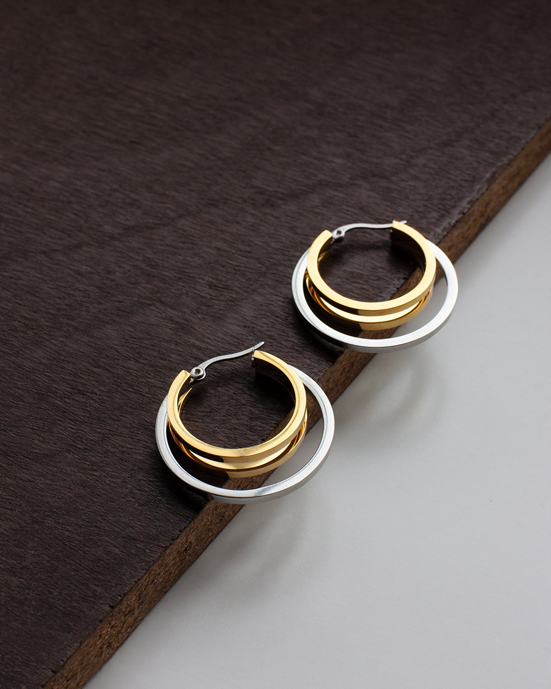 Musket Two-Tone Hoop Earrings