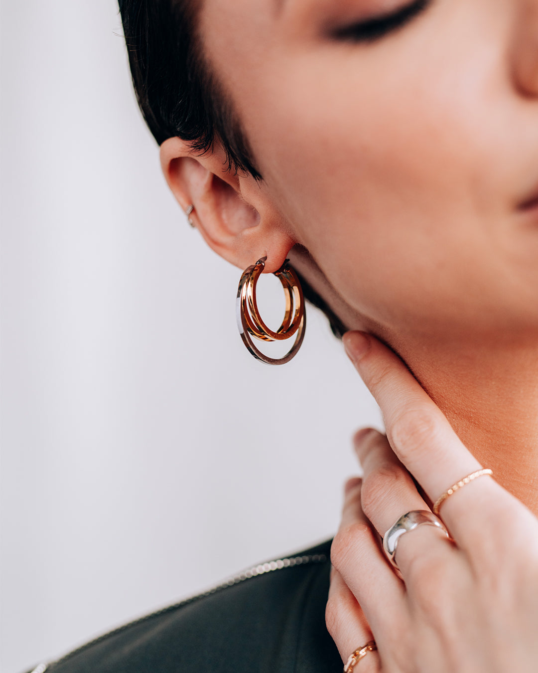 Musket Two-Tone Hoop Earrings
