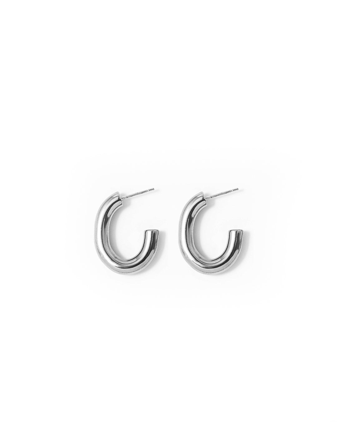 Pipe Silver Earrings
