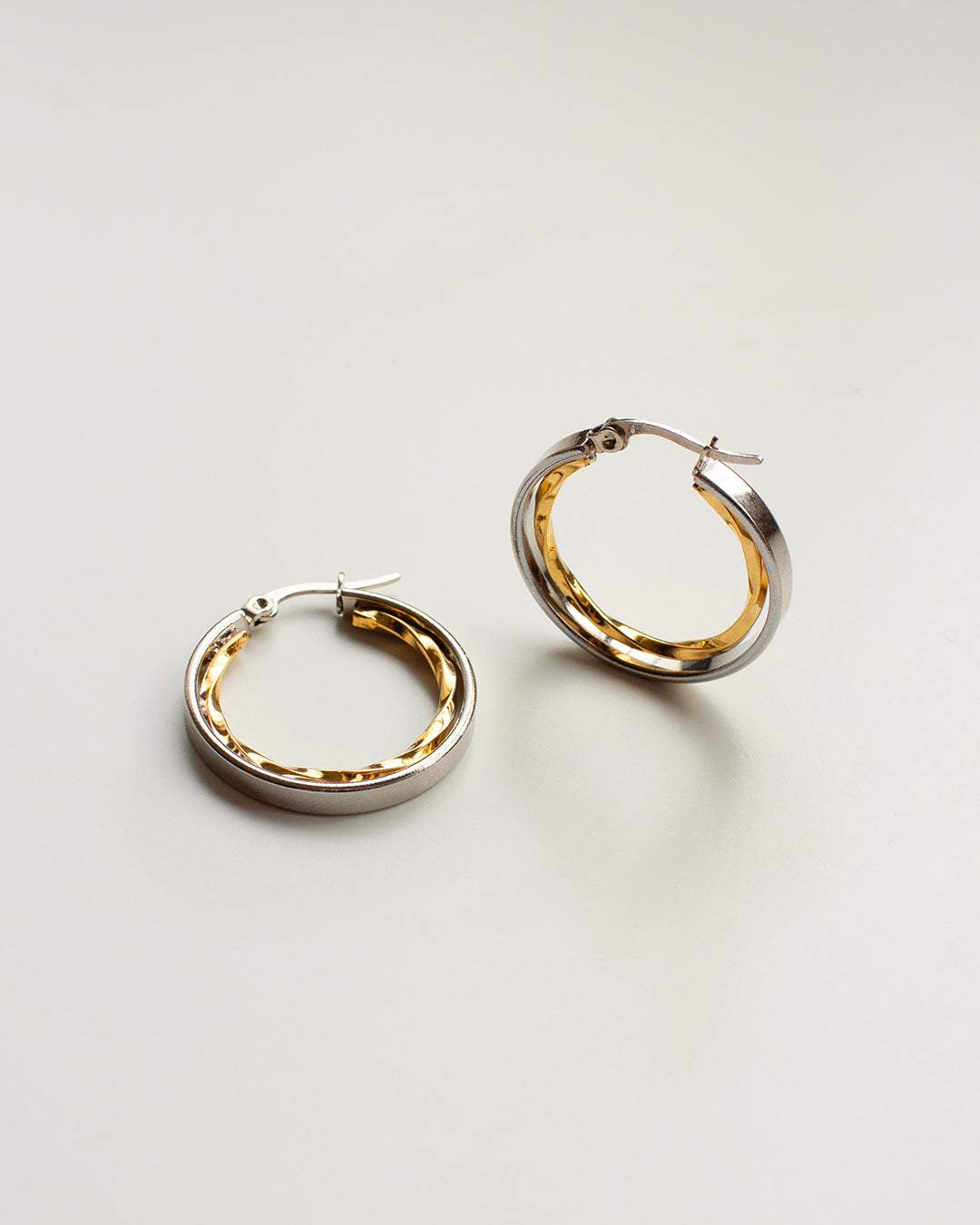 Rotary Two-Tone Hoop Earrings