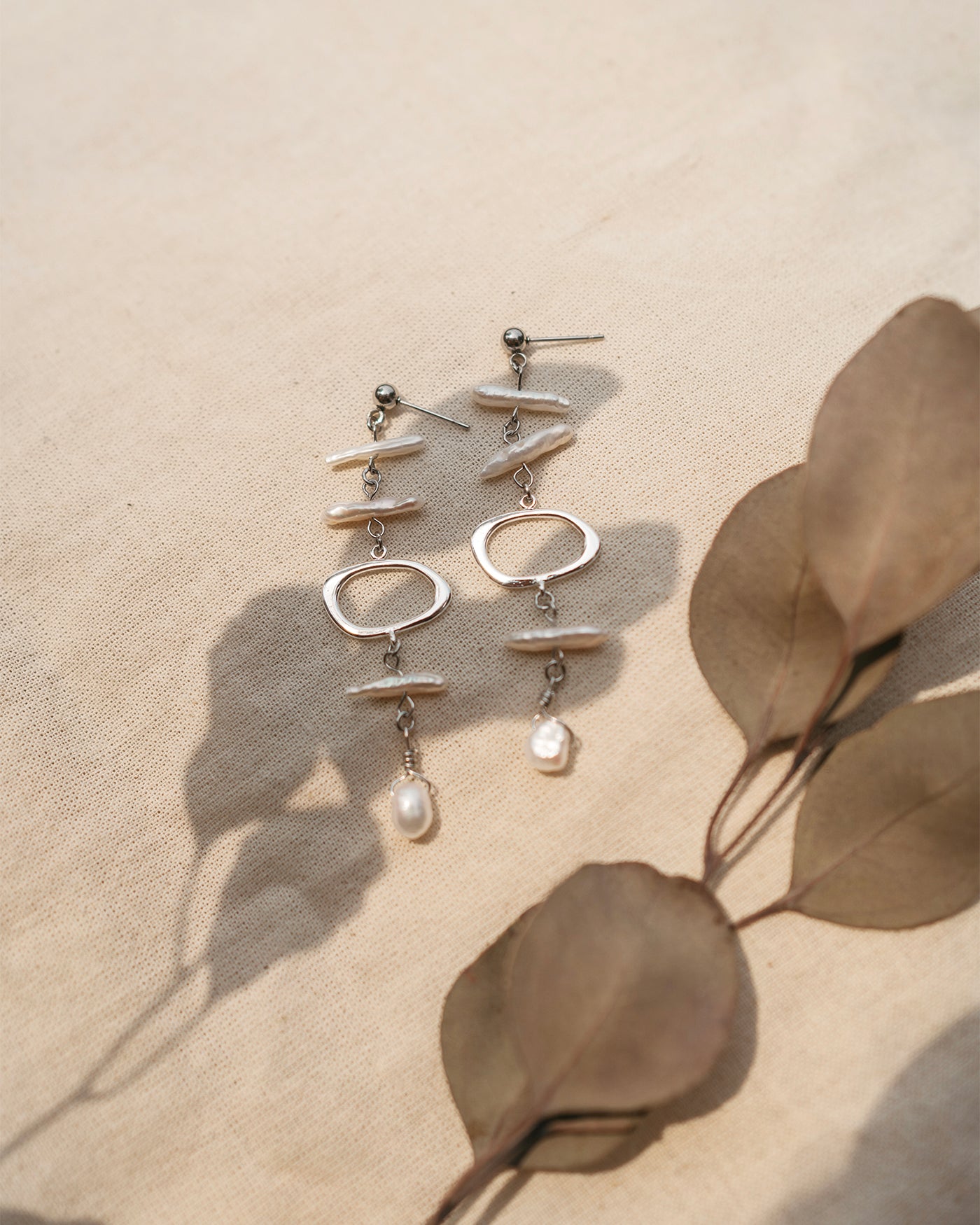 Biwa Silver Earrings