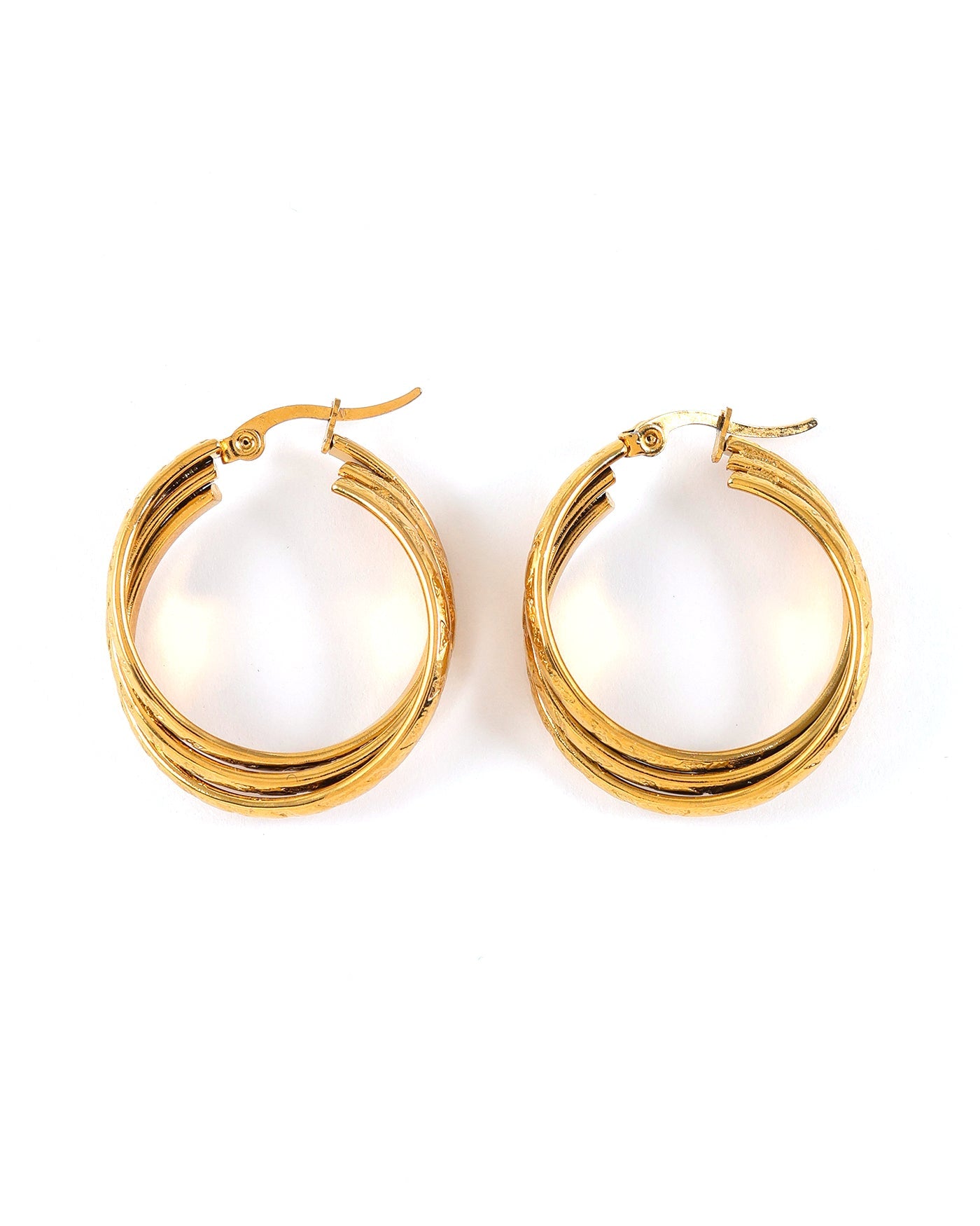 Triplet Gold Earrings