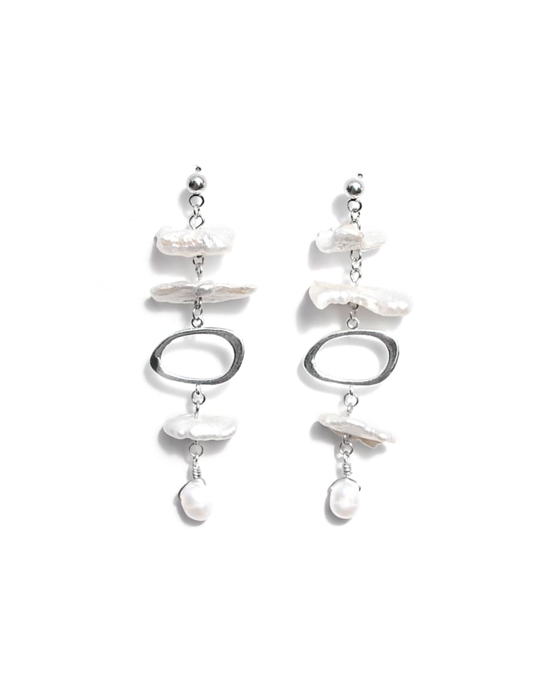 Biwa Silver Earrings