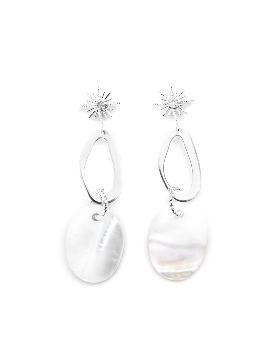 Milky Silver Earrings